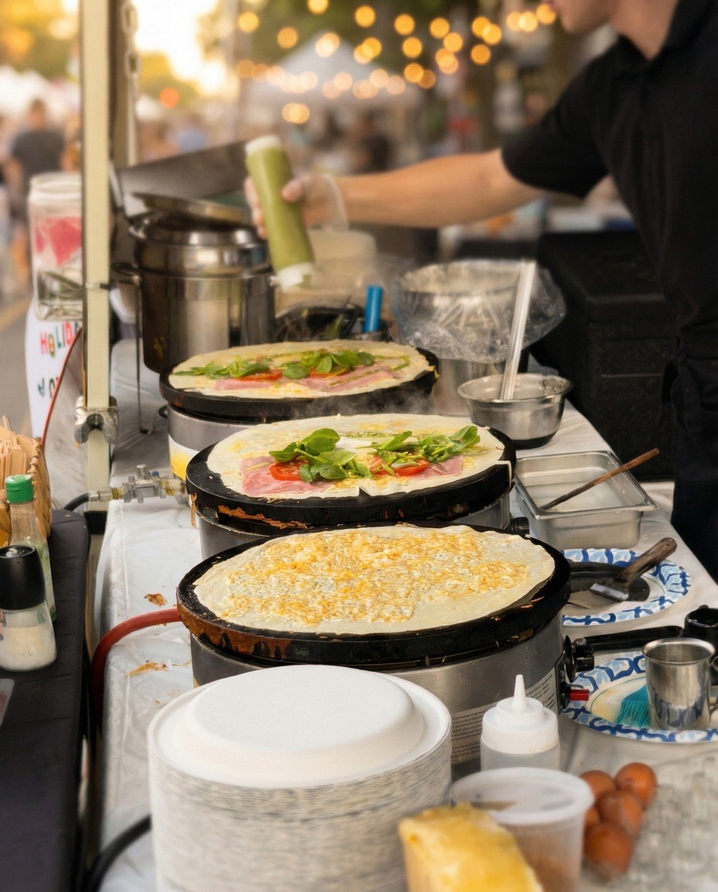 Live crepes station